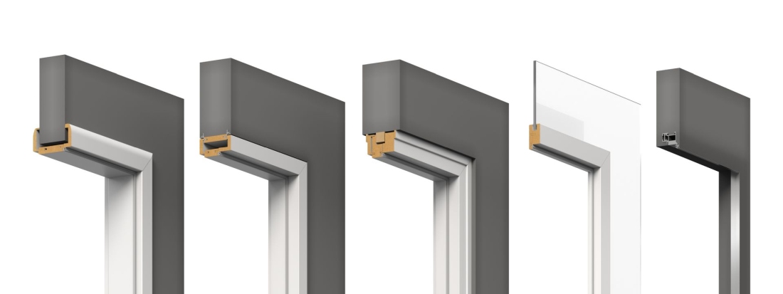 Různé typy interiérových zárubní v bytě