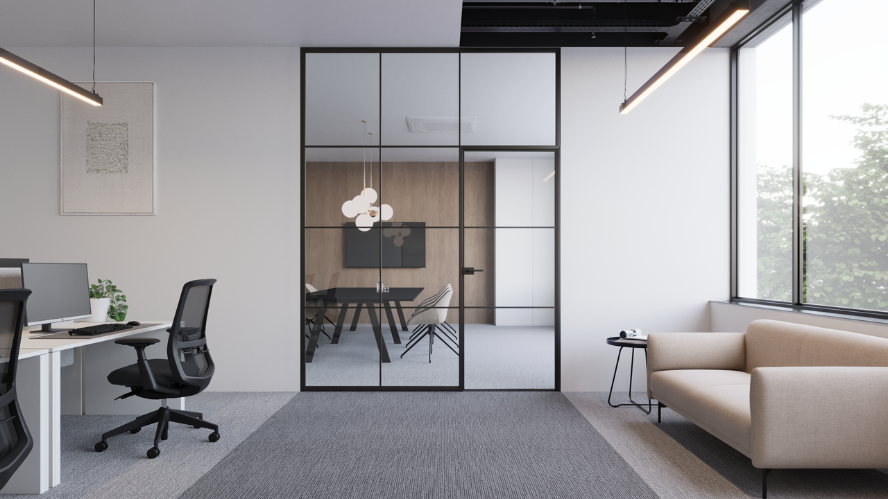 Industriální příčky LOFTY kombinují minimalistický vzhled s maximálním přísunem denního světla.